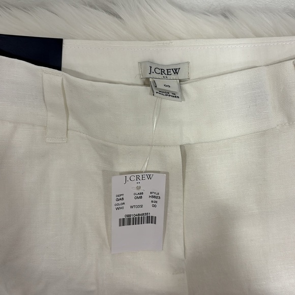 J. Crew White linen blend Scalloped Shorts 00 NWT!! - Picture 5 of 6